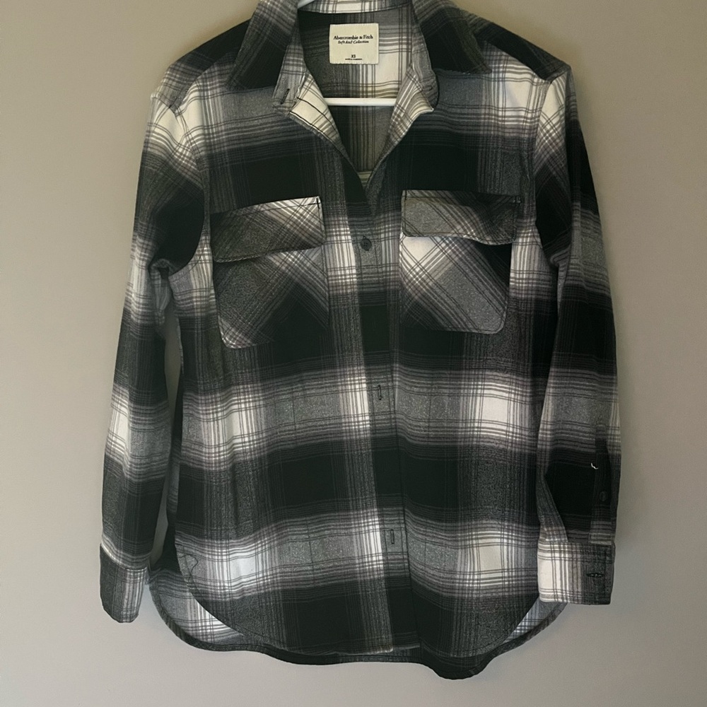 Abercrombie & Fitch Black and White oversized flannel